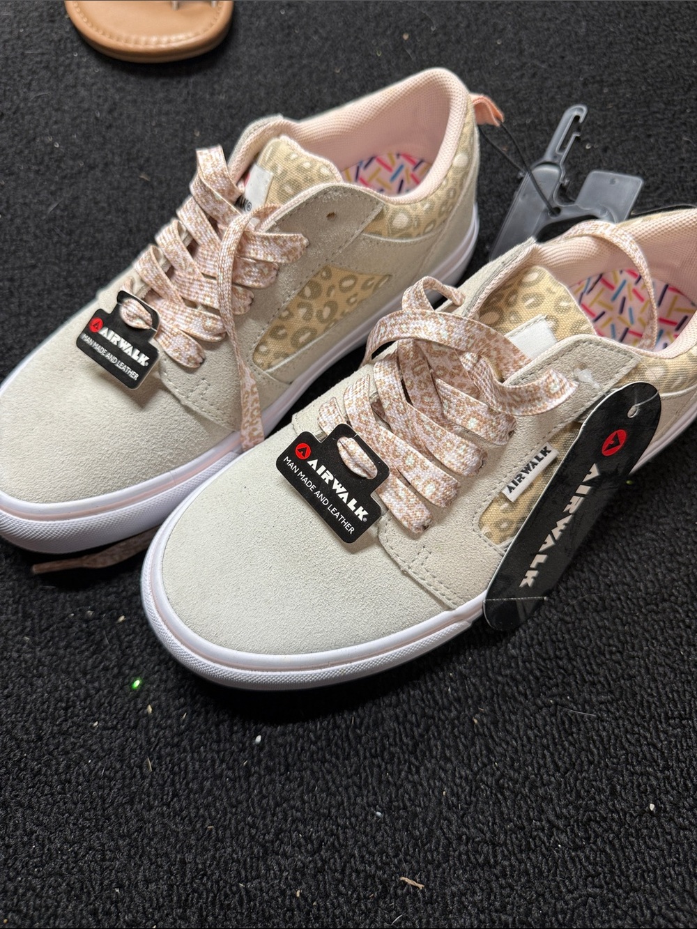 Airwalk Women’s Cream Sneakers with Leopard Accent